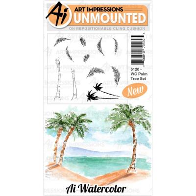 Art Impressions Watercolor - Cling Stamps -Palm Tree